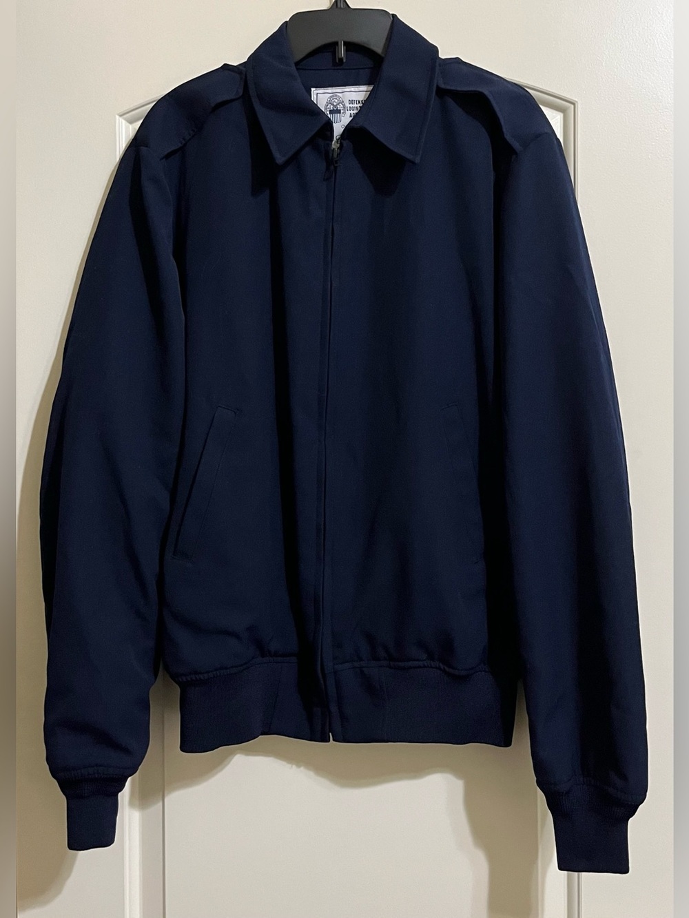Defense Logistics Agency Men's Navy Blue Zip Up Wool Blend Jacket Size 42XL (XL)